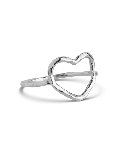 Enamel Copenhagen - Organic Heart Ring - Sølvfarvet
